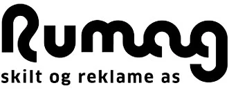 Logo av Rumag skilt og reklame as